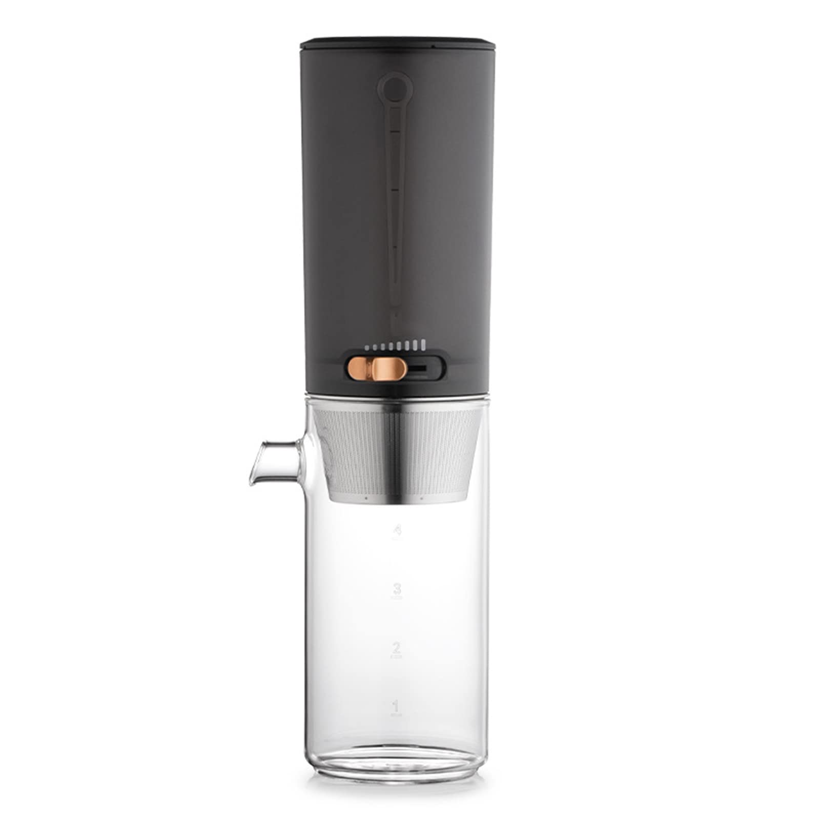 400ml Portable Ice Cold Brew Coffee Maker - Reusable Glass Drip Coffee Filter for Espresso & Iced Coffee | Perfect for Home, Office & Outdoor Use | Black