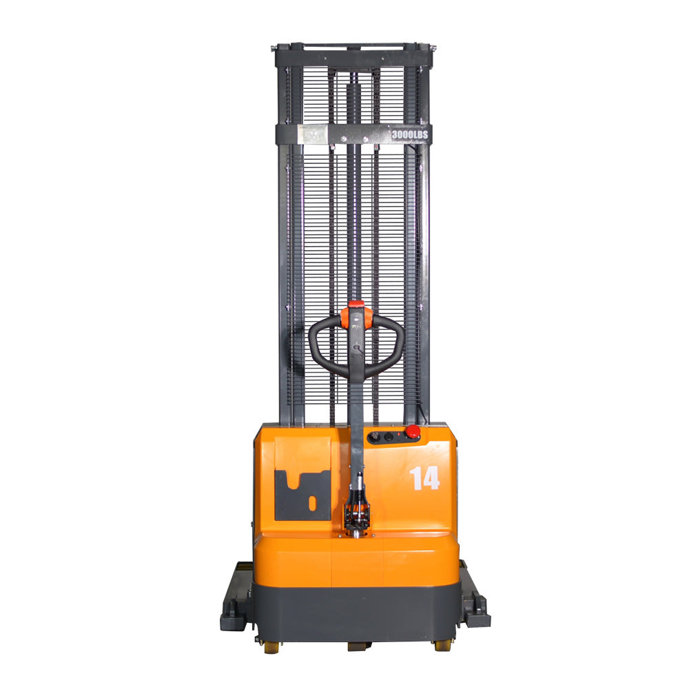 EB13C Full Electric Straddle Stacker - 2800 lbs Capacity, Adjustable Legs for Warehouse & Industrial Material Handling