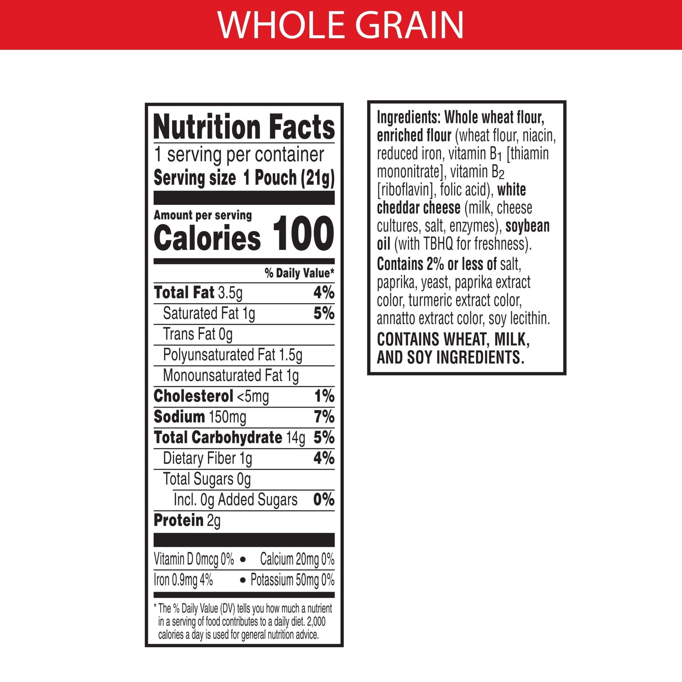 Cheez-It Baked Snack Cheese Crackers - 9g Whole Grain, 0.75oz (175 Count) - Perfect for School Lunches, Office Snacks & Road Trips