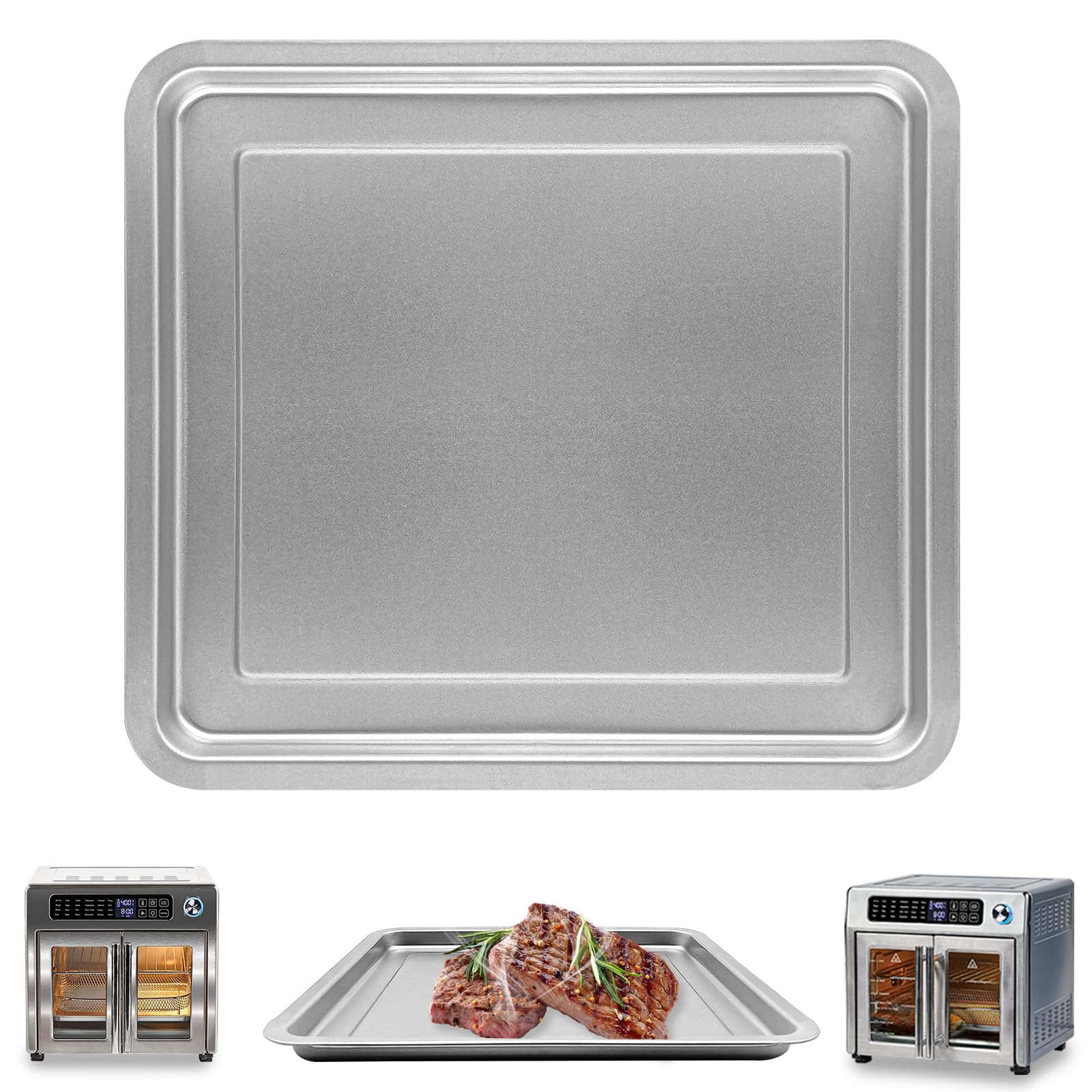 GCQ Stainless Steel Air Fryer Tray for Emeril Lagasse 26QT XL Air Fryer - 12.2×11.2 Inch Replacement Grill Pan & Crisper Plate - Perfect for Grilling, Roasting & Crisping Meals