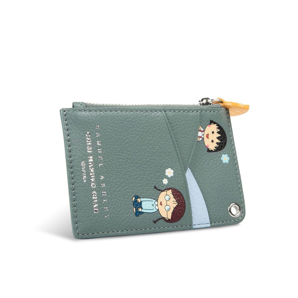 Samuel Ashley x Chibi Maruko Chan Genuine Leather ID Badge Holder - Cute Anime Style for Work, School, Convention & Cosplay Accessories