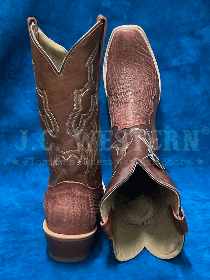 Men's Shark Embroidered Horseman Toe Boots - Corral A4418 in Honey Brown | Western Cowboy Boots for Riding, Country Fashion & Outdoor Activities