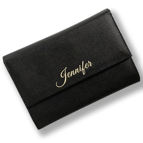 Personalized Monogram Travel Jewelry Case - Custom Initial Jewelry Organizer Box for Women | Bridesmaid Proposal Gift, Birthday Gift for Mom | Perfect for Travel, Wedding Accessories & Jewelry Storage
