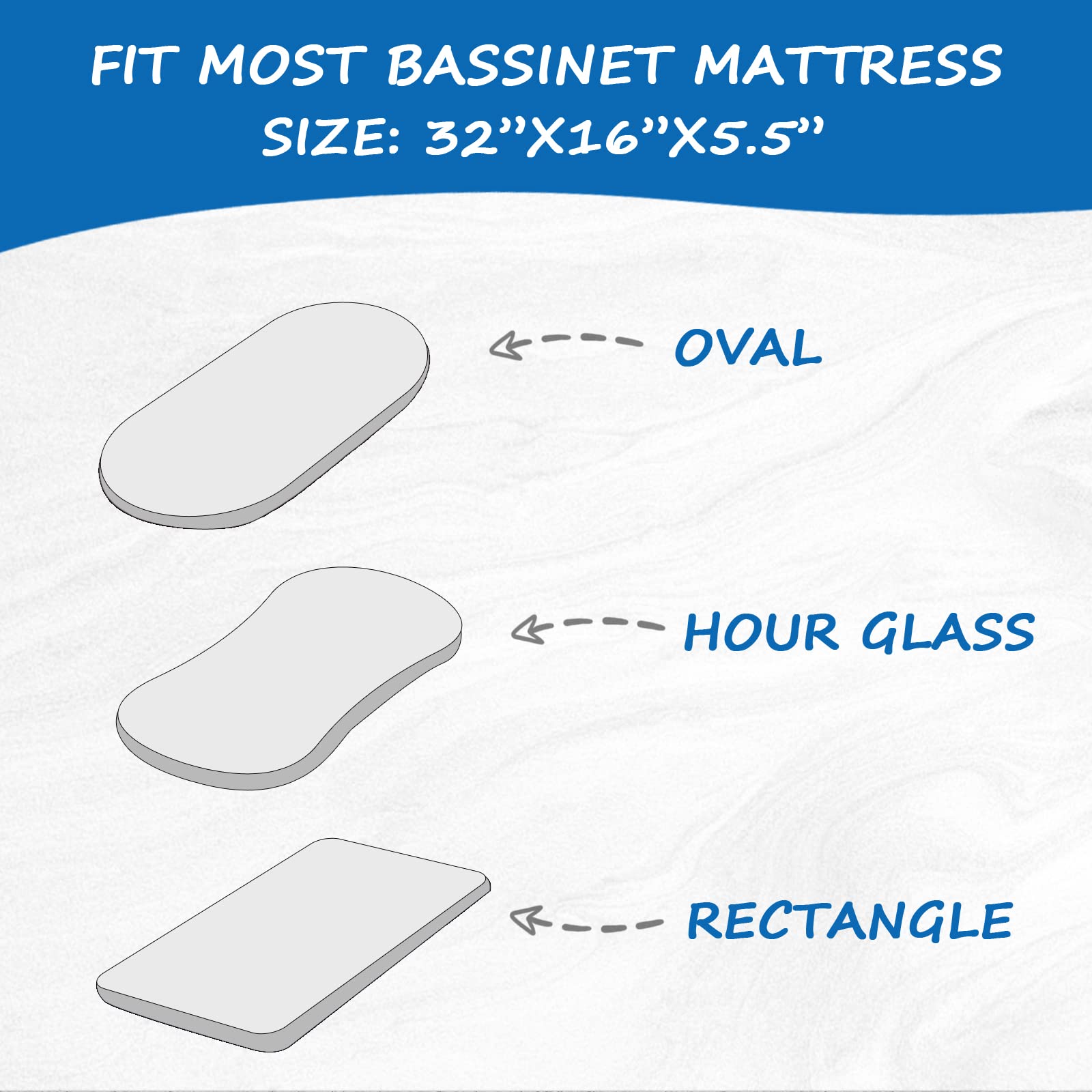 Boho Muslin Bassinet Sheets for Baby Girl & Boy - Soft, Breathable Fitted Crib Sheets for Oval, Hourglass & Rectangular Bassinet Mattress (32