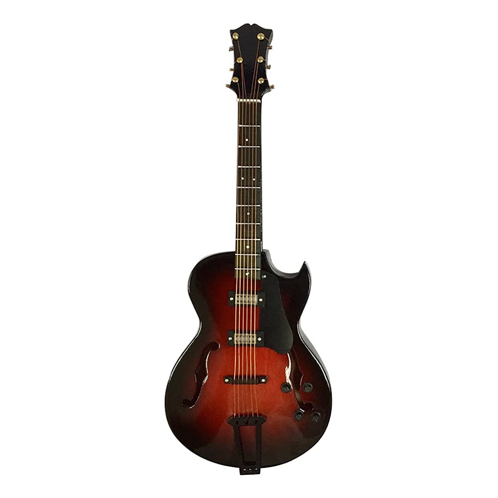 Wooden Miniature Guitar Replica - Handcrafted Home Décor Display with Stand, Office Desk Ornament, Collectible Art Piece | Perfect for Music Lovers, Guitar Enthusiasts, and Unique Gift Ideas