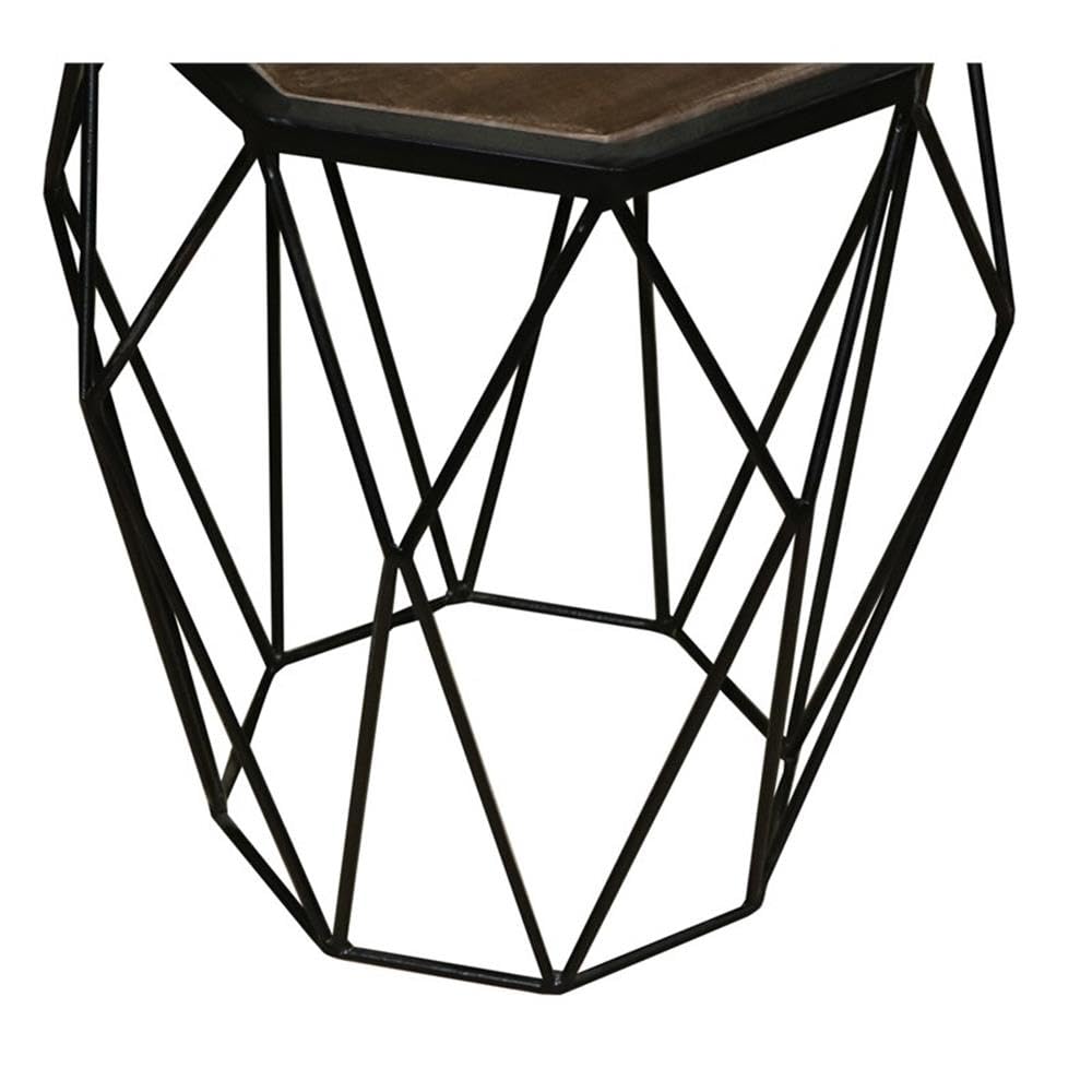 Progressive Furniture Outbound Chairside Table - Natural Wood & Iron Finish - Perfect for Living Room, Bedroom, or Office Side Table