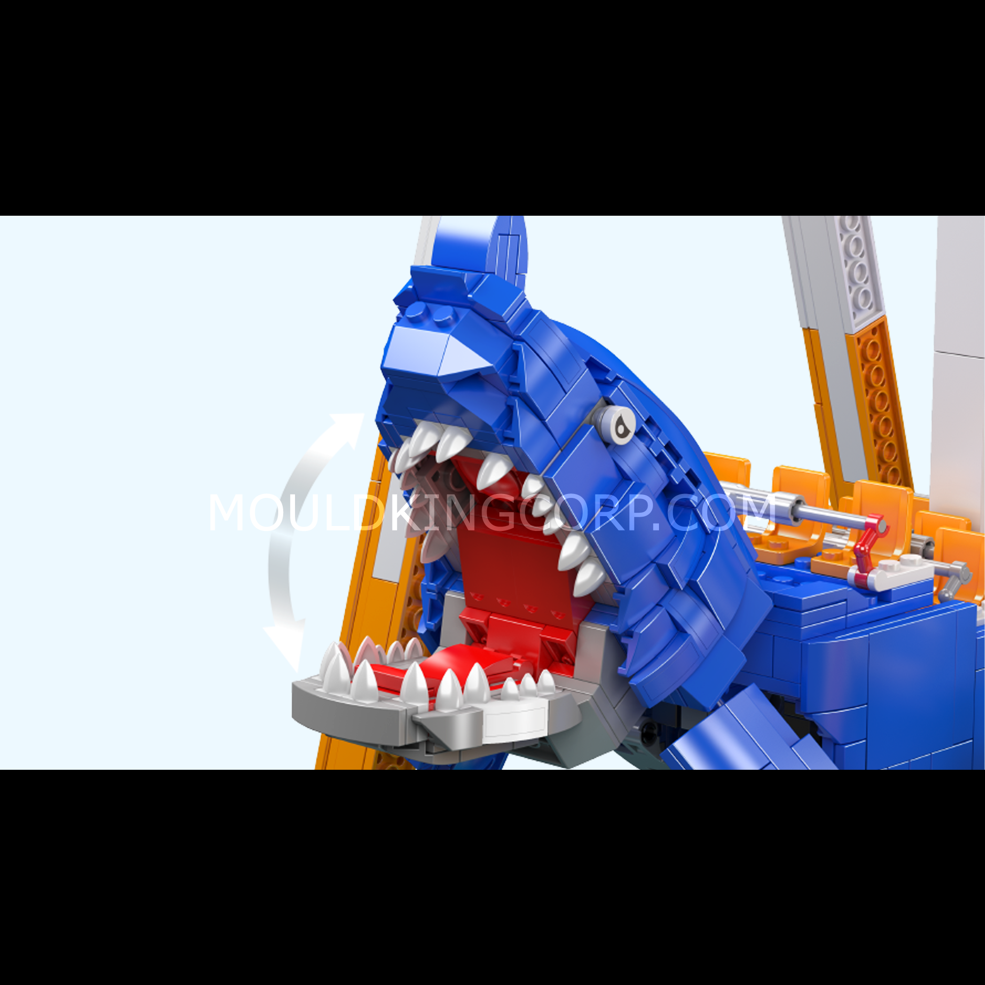 Mould King 11017 Electric Shark Pirate Ship Ride Building Set - 1922 Piece STEM Toy for Kids & Adults | Creative Play, Birthday Gift, Home Decoration, Collector's Display