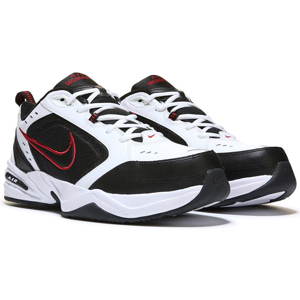 Nike Men's Air Monarch IV Walking Shoes - White/Black/Red - Size 13 - Comfortable Athletic Shoes for Walking, Running & Gym Workouts - Ideal for Men's Fitness & Casual Wear