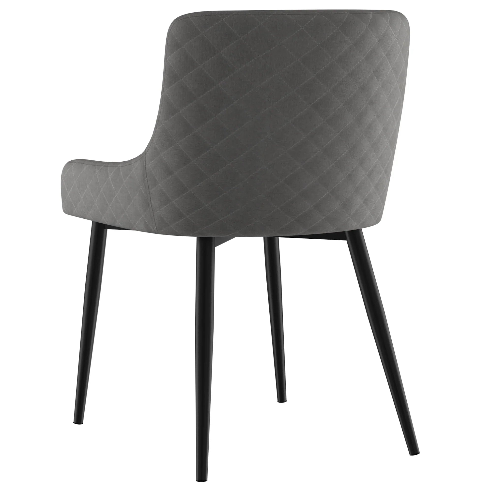 Bianca Modern Side Chairs Set of 2 - Grey Upholstery with Black Metal Legs - Perfect for Dining Room, Kitchen, Office or Living Room Accent Seating