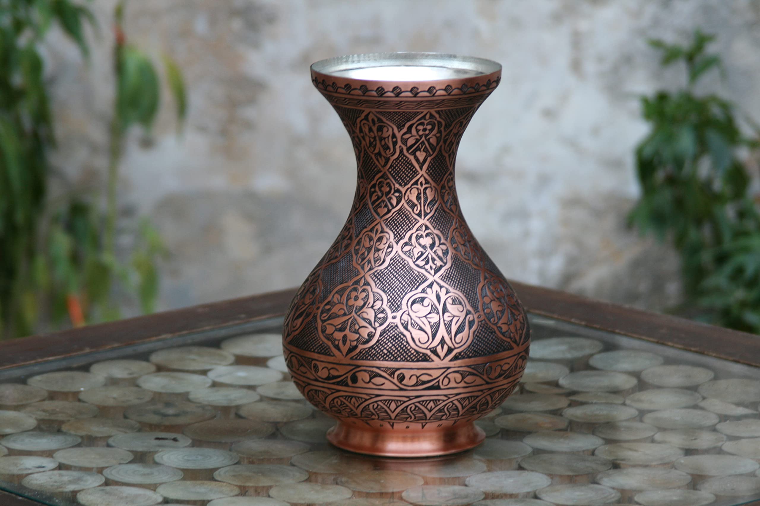 Handmade Copper Vase - Elegant Home Decor for Living Room, Dining Table & Office | Perfect Housewarming Gift & Wedding Present | Ideal for Centerpieces, Shelf Displays & Luxury Interior Design