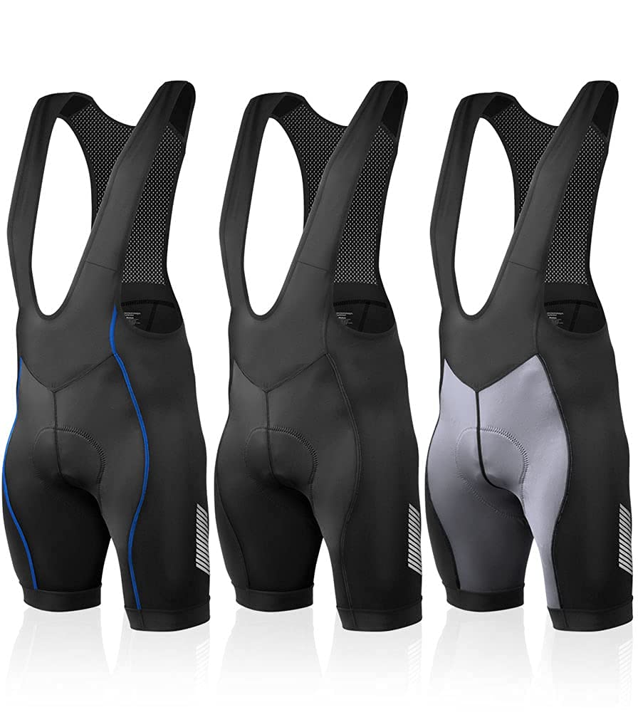 Premium Men's USA Elite Padded Cycling Bib Shorts - High Performance Long Distance Bike Shorts for Road & Mountain Biking - Breathable & Comfortable - Made in USA - Perfect for Cycling, Spinning & Triathlon Training