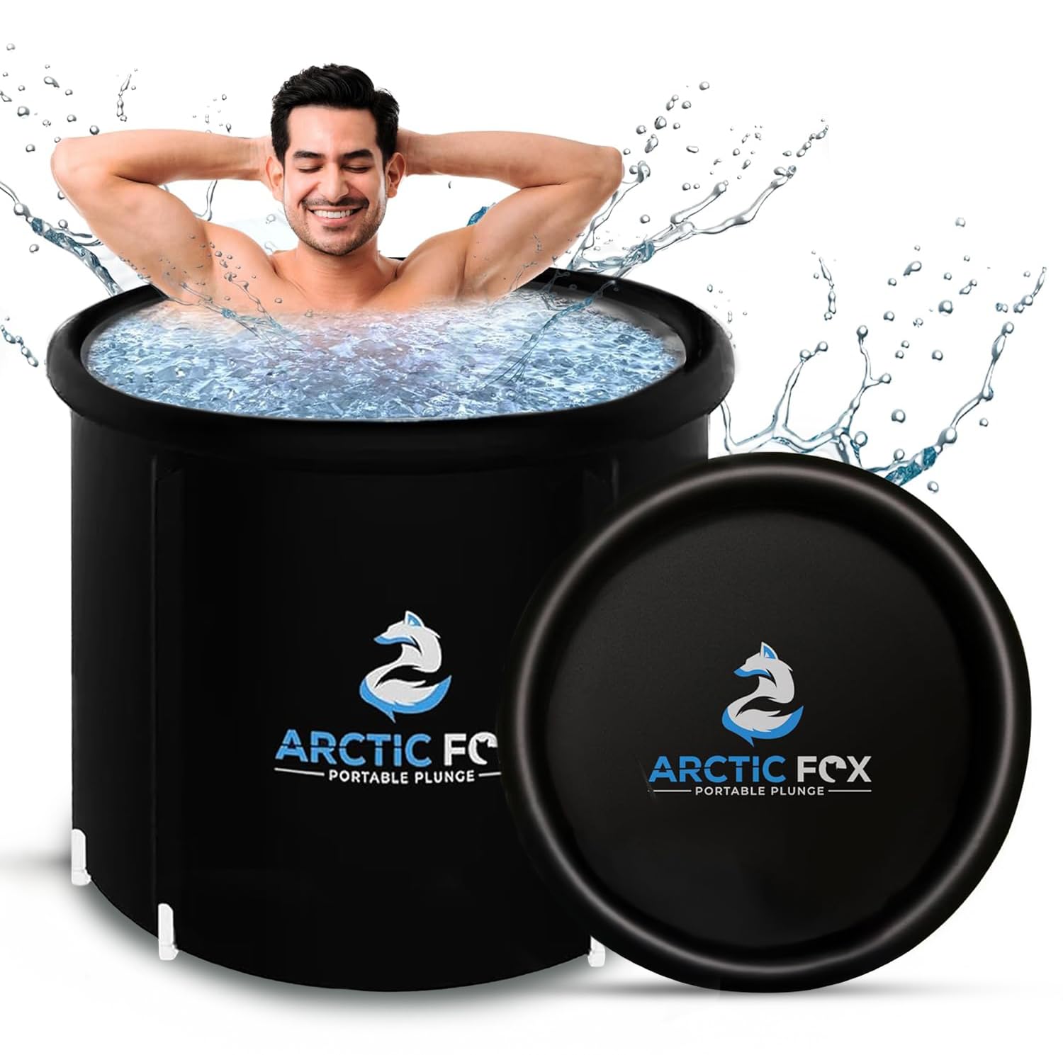 ARCTIC FOX Portable Ice Bath Tub for Athletes - 99 Gallon Inflatable Cold Plunge Tub with Thermal Cover, Air Pump, Travel Bag & Waterproof Timer | Post-Workout Recovery, Muscle Therapy & Athletic Performance Enhancement