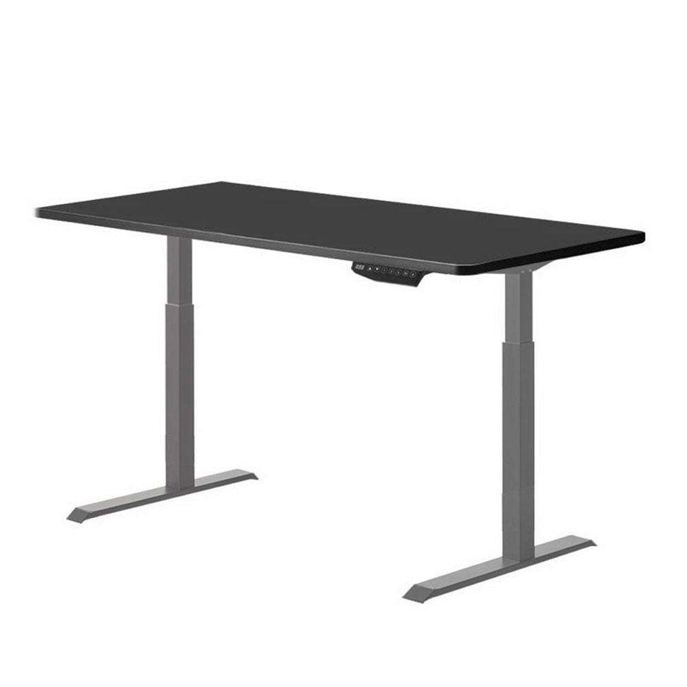 120cm Adjustable Height Standing Desk - Single Motor Electric Sit Stand Desk Frame in Grey & Black | Perfect for Home Office, Gaming & Workspace Ergonomics