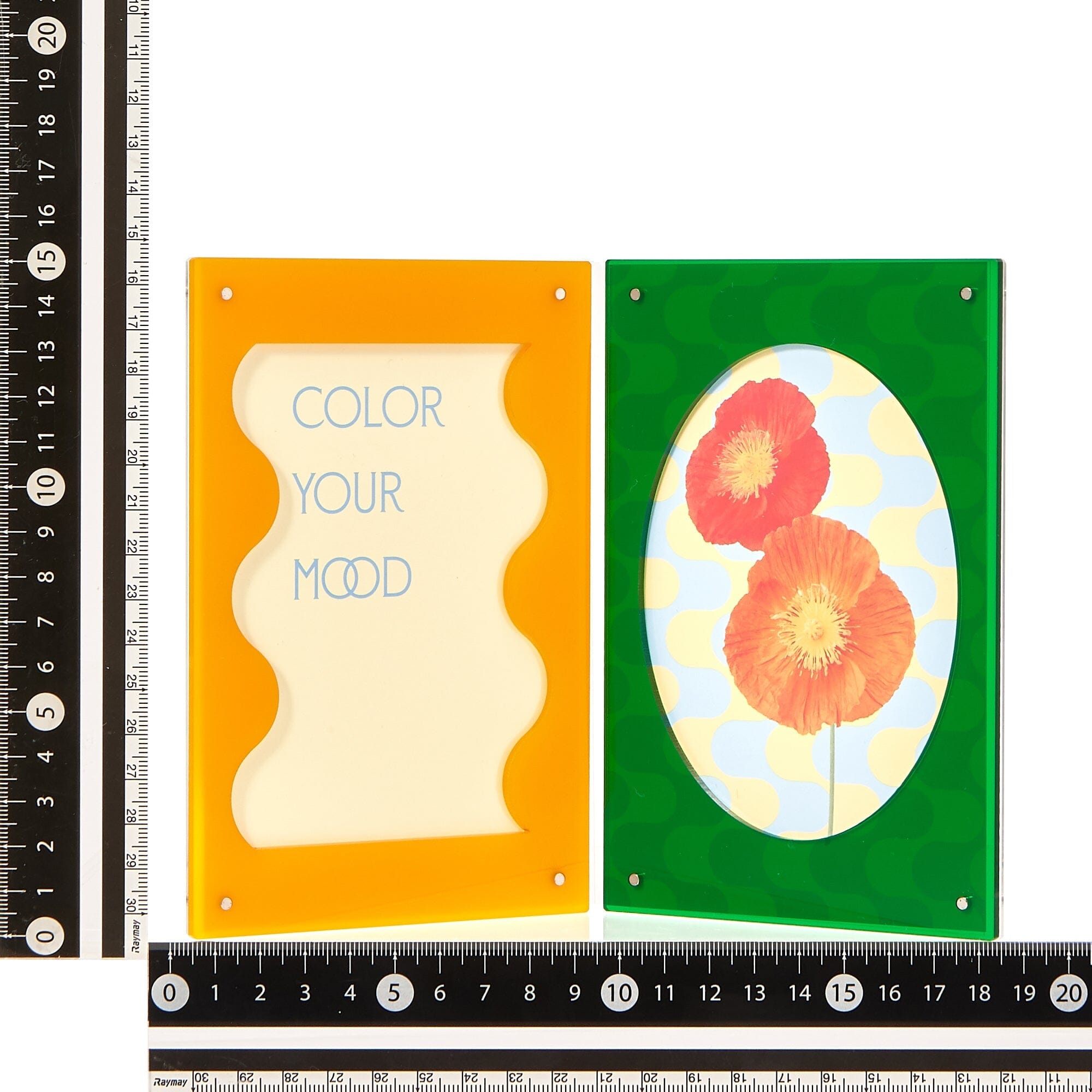 Vibrant Yellow and Green Acrylic Picture Frame - Perfect for Wall Decor, Photo Displays, and Home Office Aesthetics