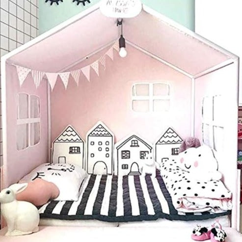 Doodle Houses Theme Baby Crib Bumper - Soft Nursery Bedding for Safe & Comfortable Sleep - Perfect for Newborns, Infants & Toddlers