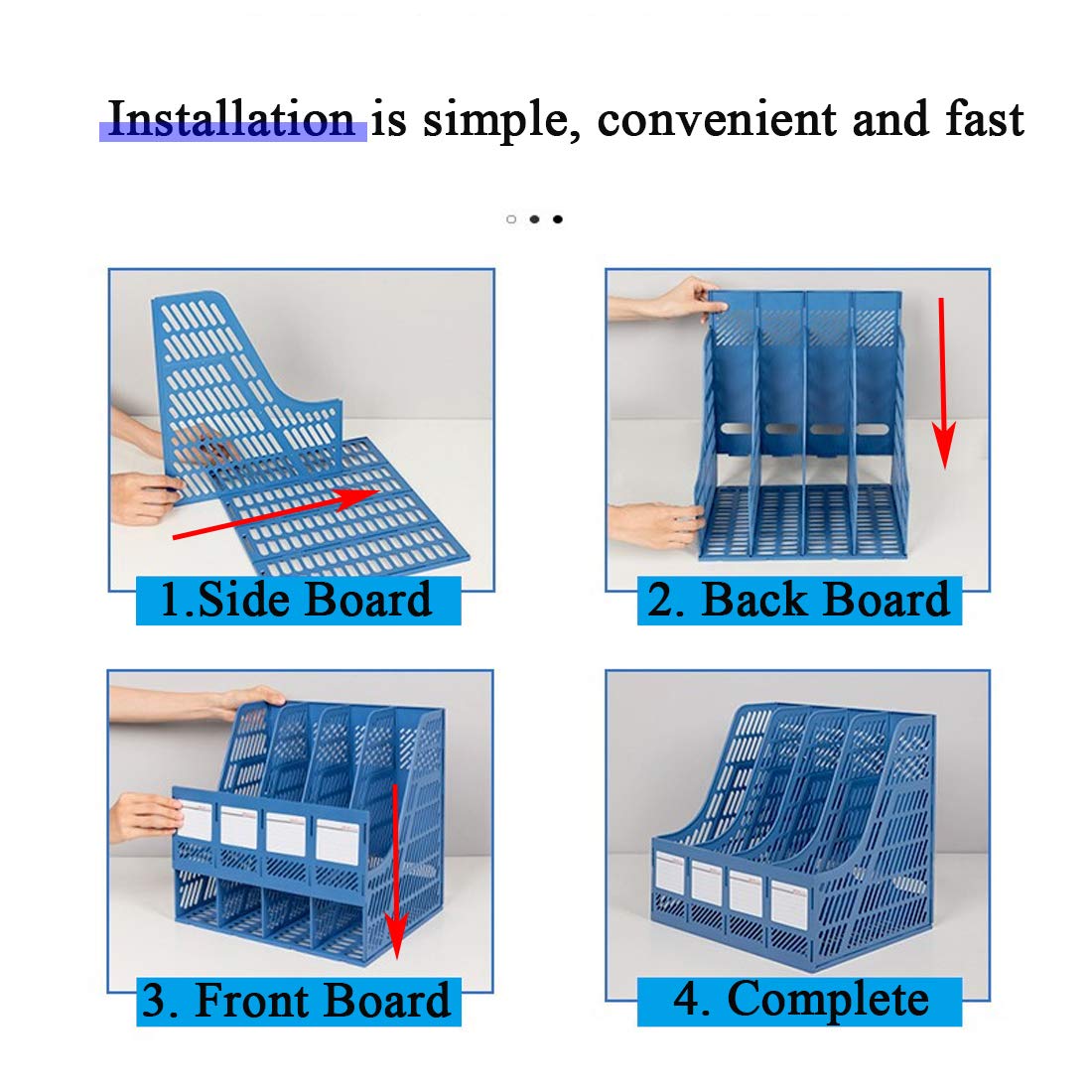 Lemical A4 Office Organizer - Letter Size File Folder Organizer with Desktop File Rack Box, Magazine Dividers & Document Storage - Perfect for Home Office, School Supplies & Office Organization