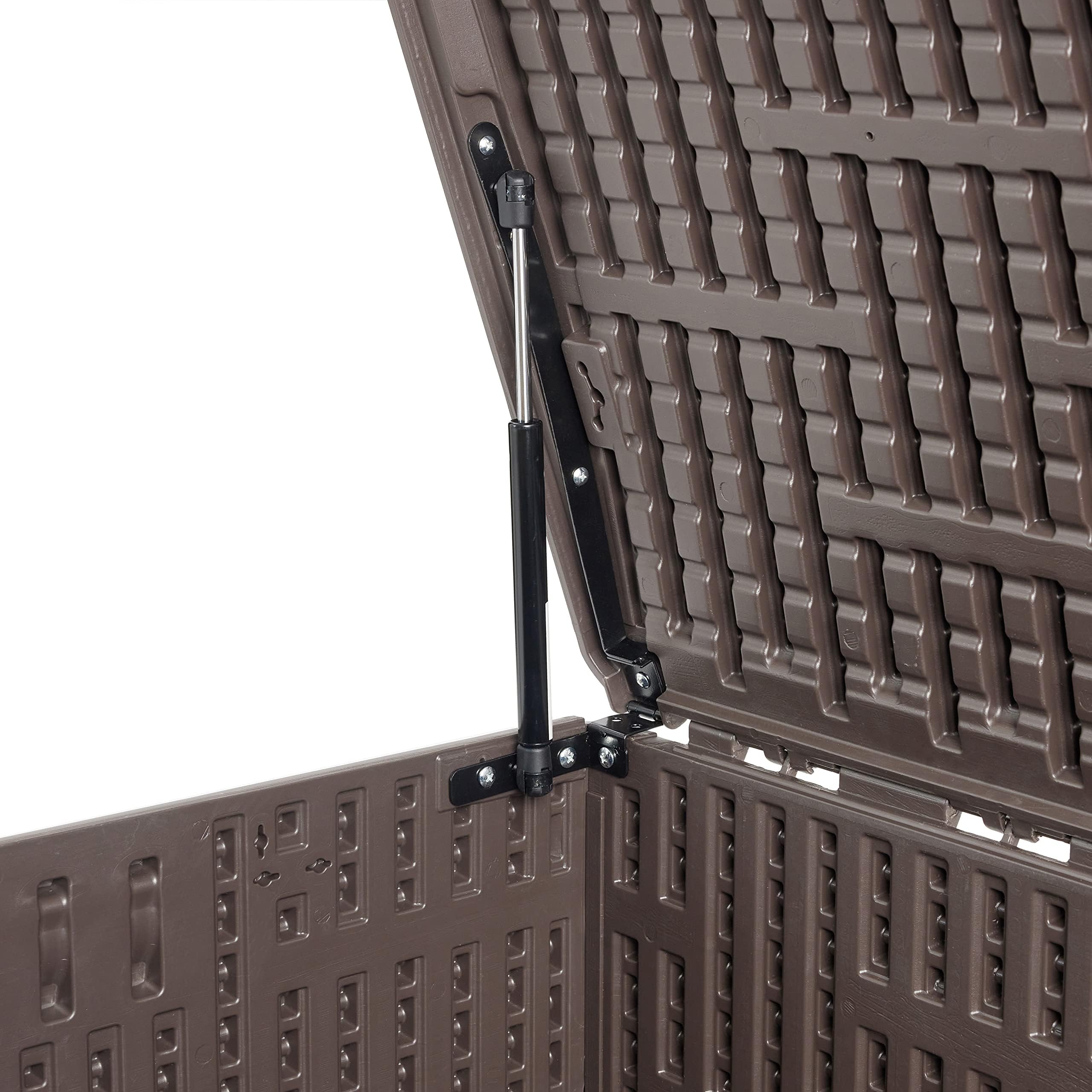 Amazon Basics 150 Gallon Outdoor Patio Storage Deck Box - Waterproof & Weather-Resistant for Furniture Cushions, Garden Tools - Brown - Perfect for Backyard, Deck, and Poolside Storage
