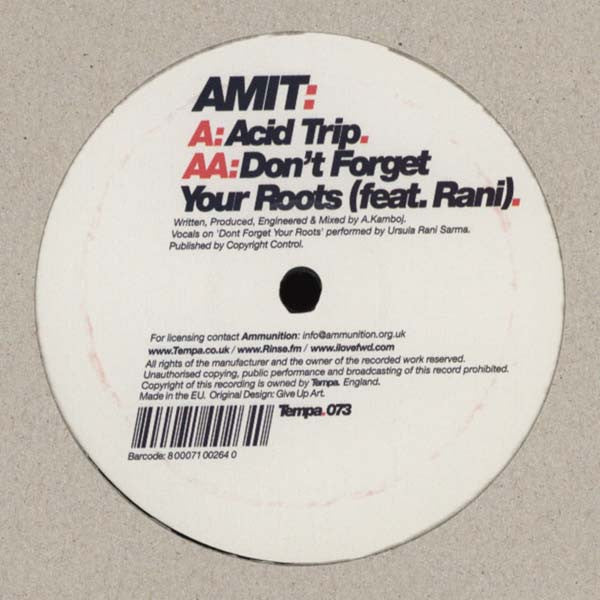 Amit - Acid Trip / Don't Forget Your Roots Vinyl Record (TEMPA073) | Electronic Music, Drum & Bass | Perfect for DJ Sets & Music Collectors