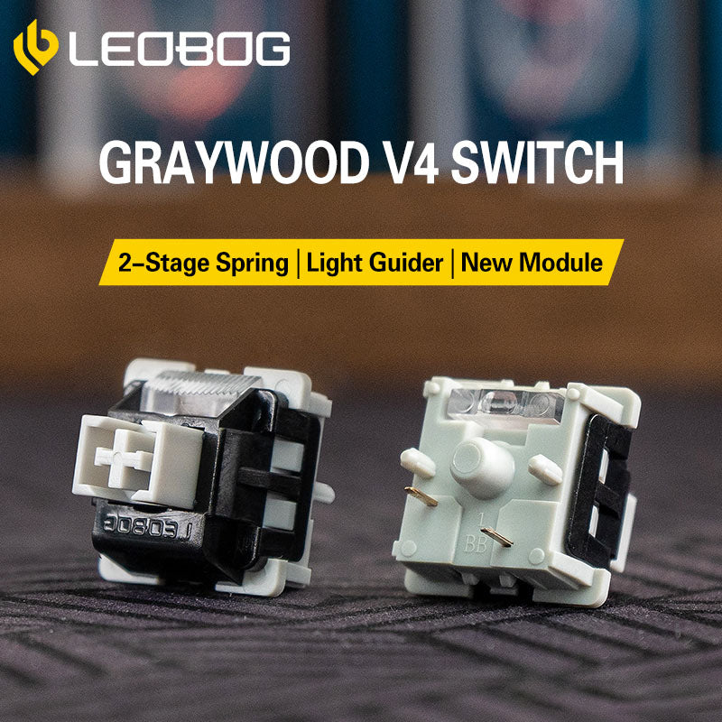 LEOBOG Graywood V4 Linear Mechanical Keyboard Switches - 100pcs Pack for Smooth Typing & Gaming | Compatible with MX Style Keyboards | Perfect for Office, Gaming & Mechanical Keyboard Enthusiasts