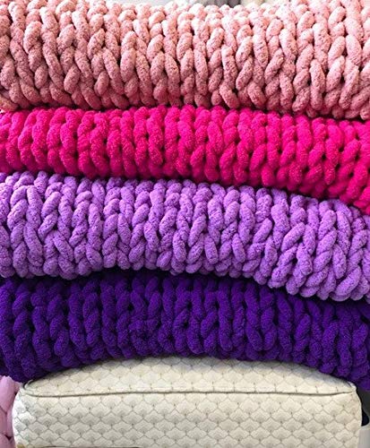 2.2lbs Jumbo Chenille Chunky Knit Yarn - Super Soft Bulky Knitting Yarn for Arm Knitting, Blankets & Scarves - Giant Chenille Yarn for DIY Crafts & Home Decor