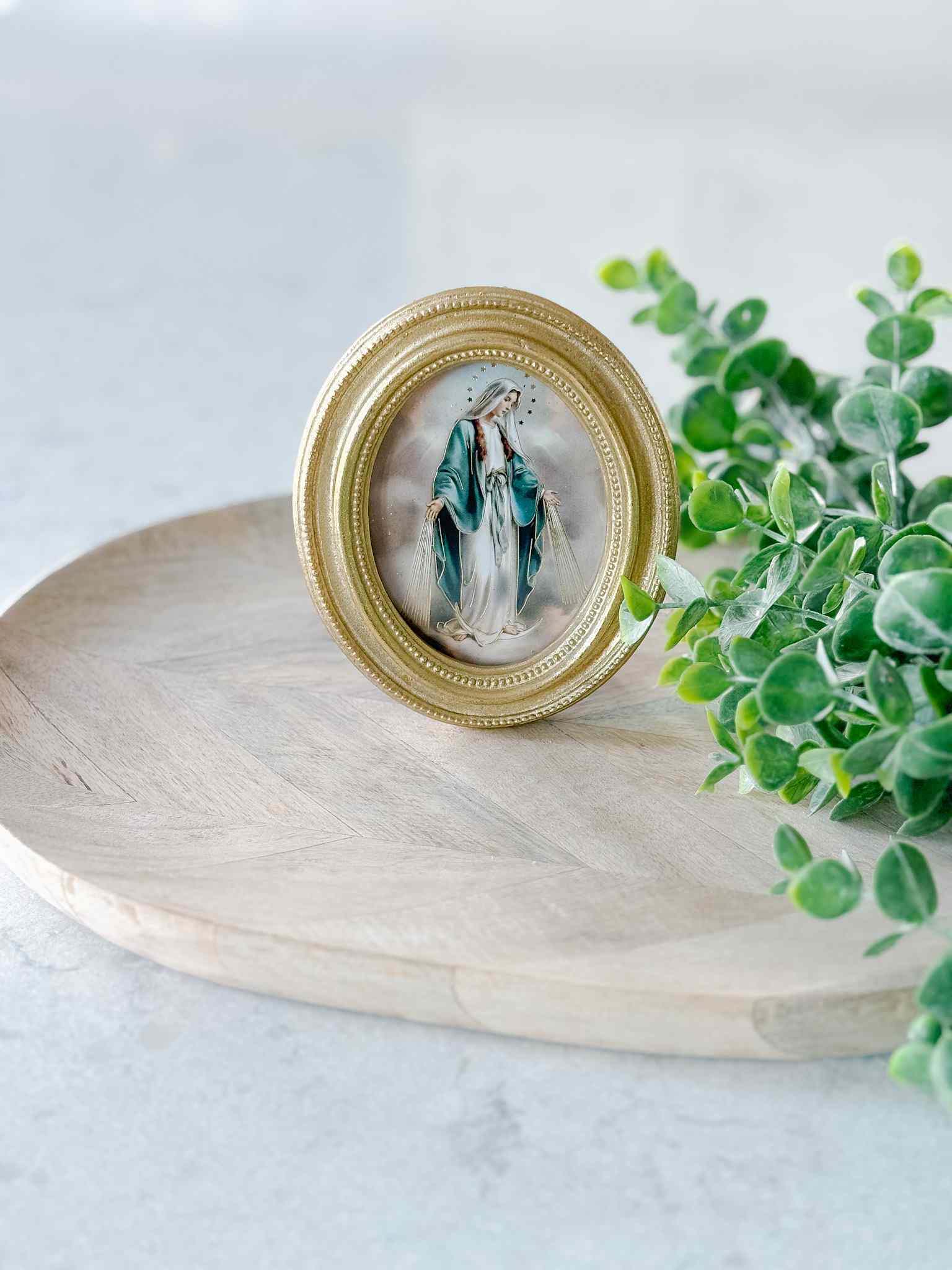 Our Lady of Grace Framed Wall Art - Elegant Religious Home Decor for Bedroom, Living Room & Prayer Space