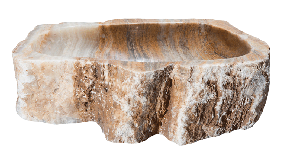 Modern Onyx Vessel Bathroom Sink - Handcrafted Natural Stone Vanity Basin for Luxury Bathrooms | Perfect for Master Suites, Spa Retreats & Upscale Home Renovations
