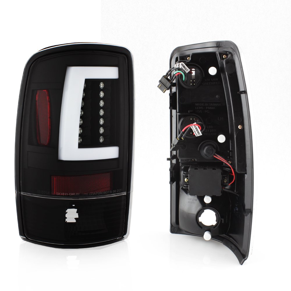 AKKON Black LED Tail Brake Light Bar Pair for 2000-2006 Chevy Suburban Tahoe & GMC Yukon XL 1500/2500 - Enhanced Visibility & Style for Night Driving & Off-Road Adventures