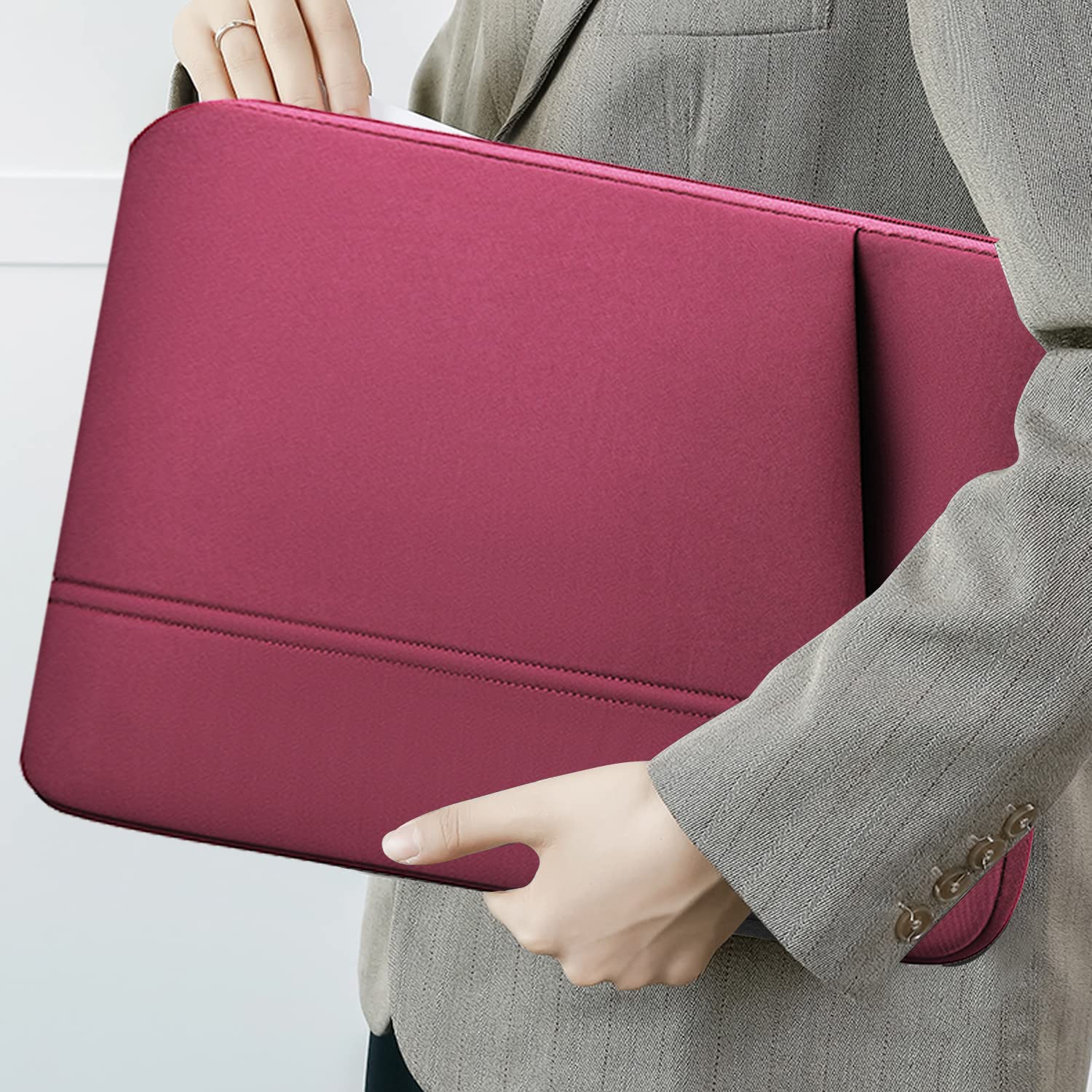 Upgraded 14 Inch Laptop Sleeve for MacBook Pro 2024 - Waterproof Protective Case Compatible with 13.3-14 Inch MacBook Pro/Air (Rose) | Perfect for Business Travel, Commuting & College Use