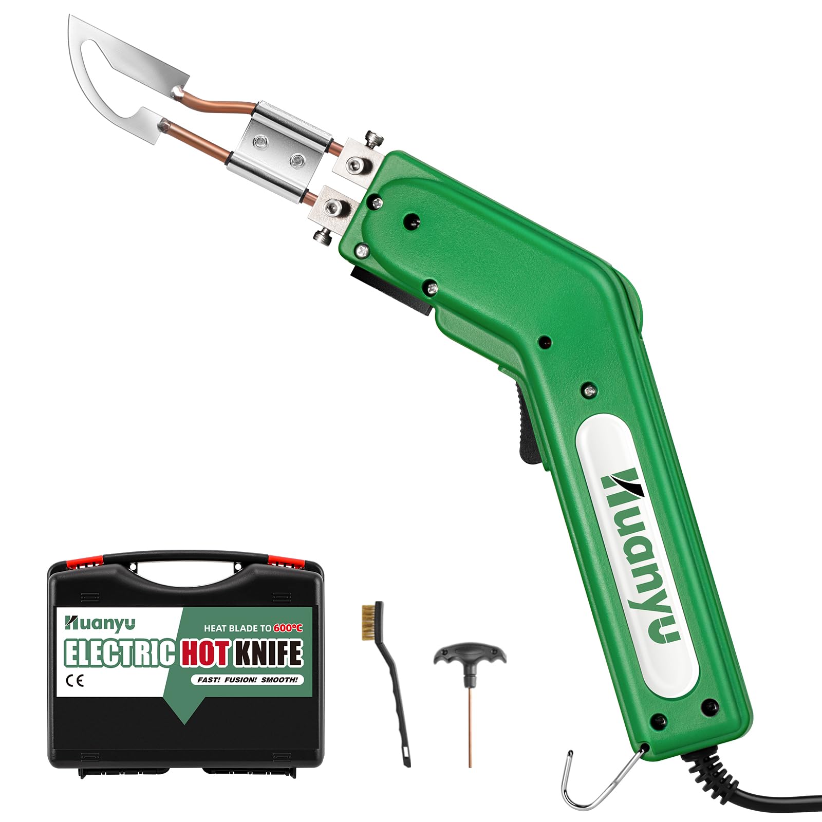 Huanyu 100W Hot Knife Fabric Cutter - 110V Electric Arc Knife with Adjustable Temperature up to 1112℉ for Cloth, Foam, Rope, Braided Belt Cutting | Perfect for DIY Crafts, Upholstery, and Marine Rope Work