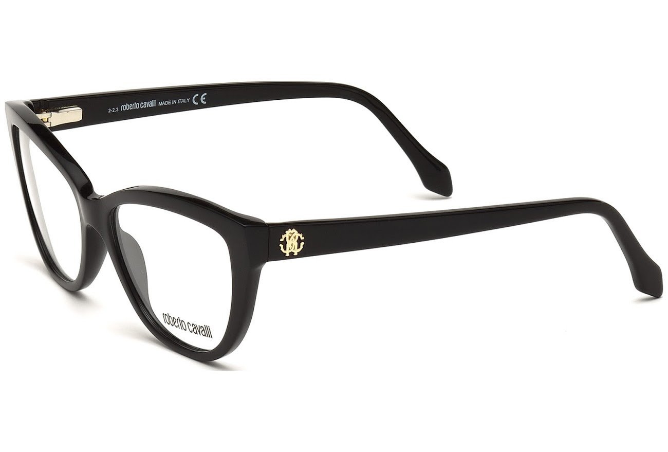 Roberto Cavalli RC0808 Women's Black Acetate Sunglasses 54mm | Fashionable & UV Protection for Outdoor Activities, Beach, and Driving