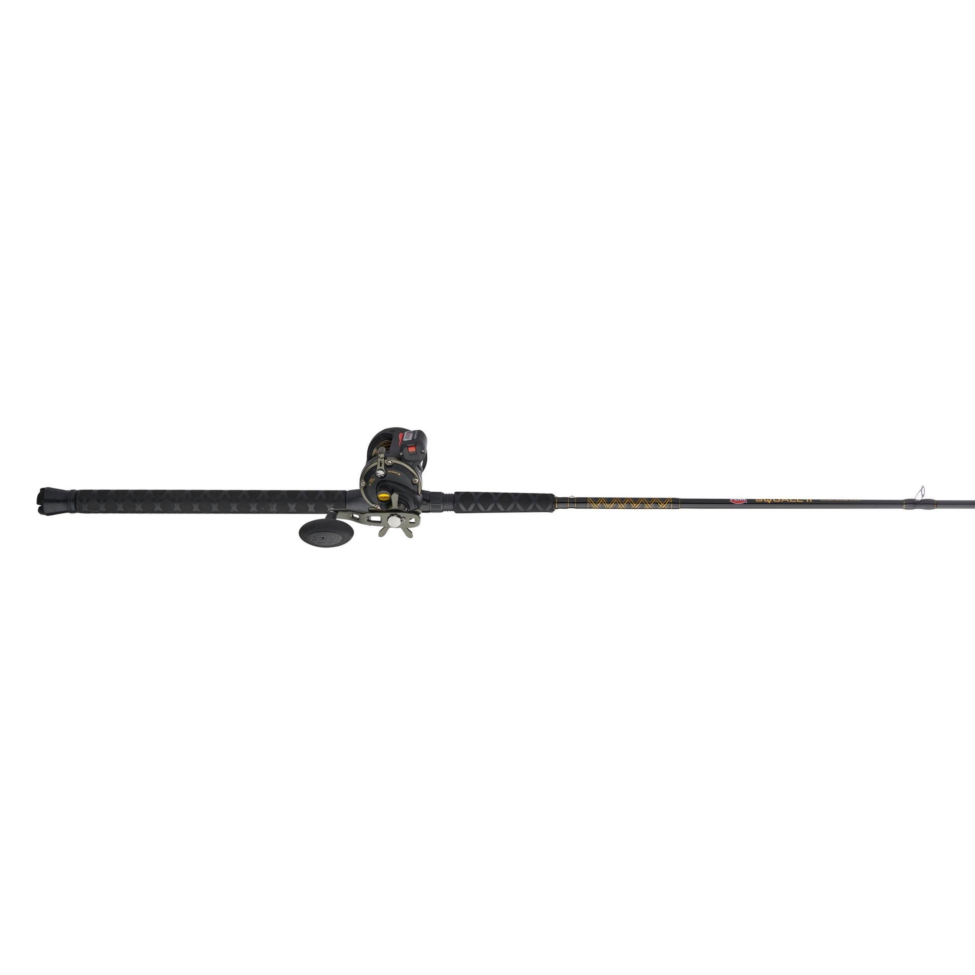 Squall® II Level Wind Conventional Fishing Rod and Reel Combo - Saltwater & Freshwater Angling for Offshore, Inshore, and Pier Fishing