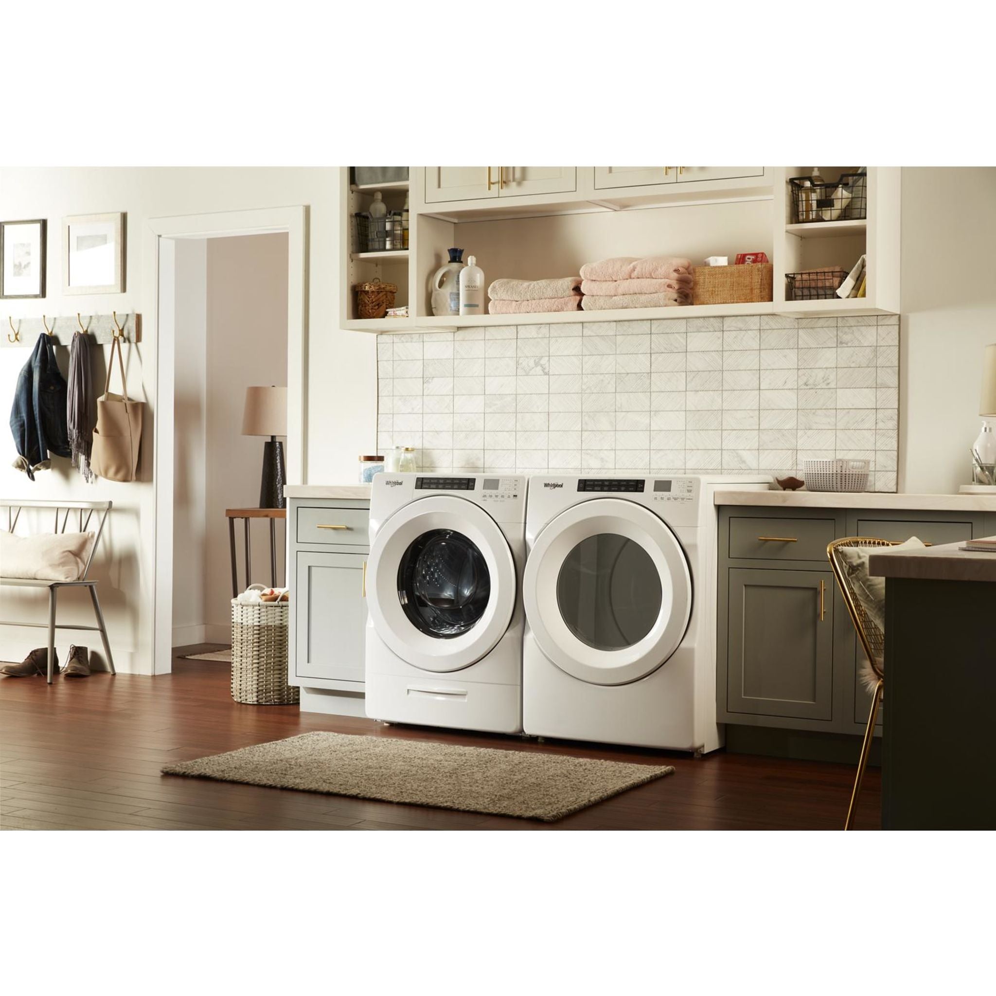 Whirlpool WGD5620HW 7.0 Cu. Ft. White Gas Dryer - Energy Efficient Clothes Dryer for Large Families & Heavy Laundry Loads | Perfect for Home, Apartment & Laundromat Use