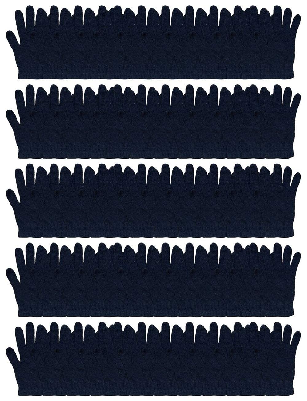 Yacht & Smith Wholesale Winter Beanie and Glove Set - Bulk Pack for Kids & Adults - Warm Knit Hats & Gloves Combo for Cold Weather, Outdoor Activities, and Homeless Shelter Donations