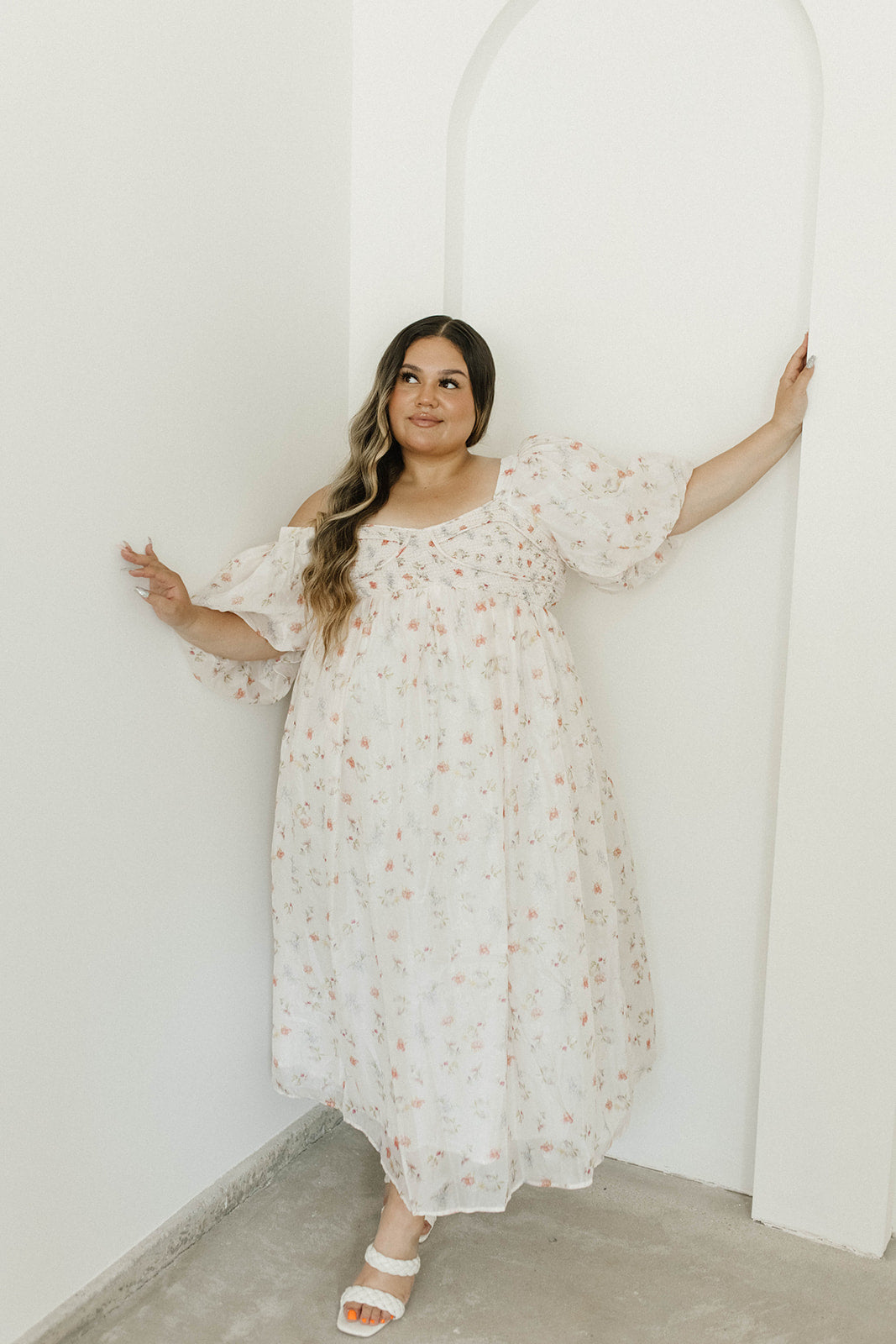 Harlow Maxi Dress - Tiny Pink Floral Print, Bump Friendly Maternity Dress, Inclusive Sizing S-3XL | Perfect for Summer Weddings, Beach Vacations & Casual Outings