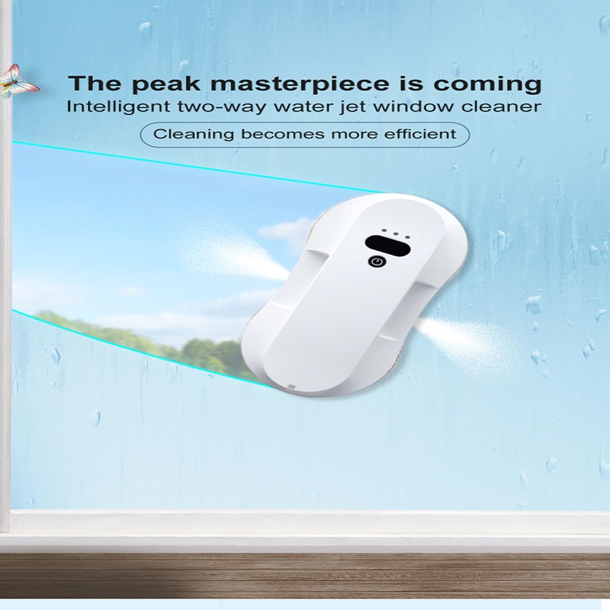 Automatic Window Cleaning Robot with Water Spray & 5200Pa Suction - Smart Electric Window Washer with Remote Control - Perfect for High-Rise Windows, Glass Doors, and Skylights