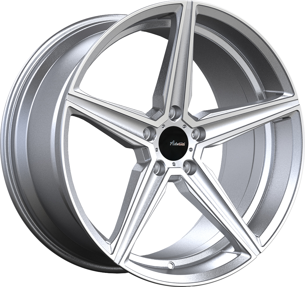 Advanti Cammino Silver Machined Face 18x9 +45 5x112mm 66.6mm Hub Wheels - Perfect for Audi A4, A5, Q5 & Volkswagen Passat, Jetta - Enhance Your Ride with Stylish Alloy Rims