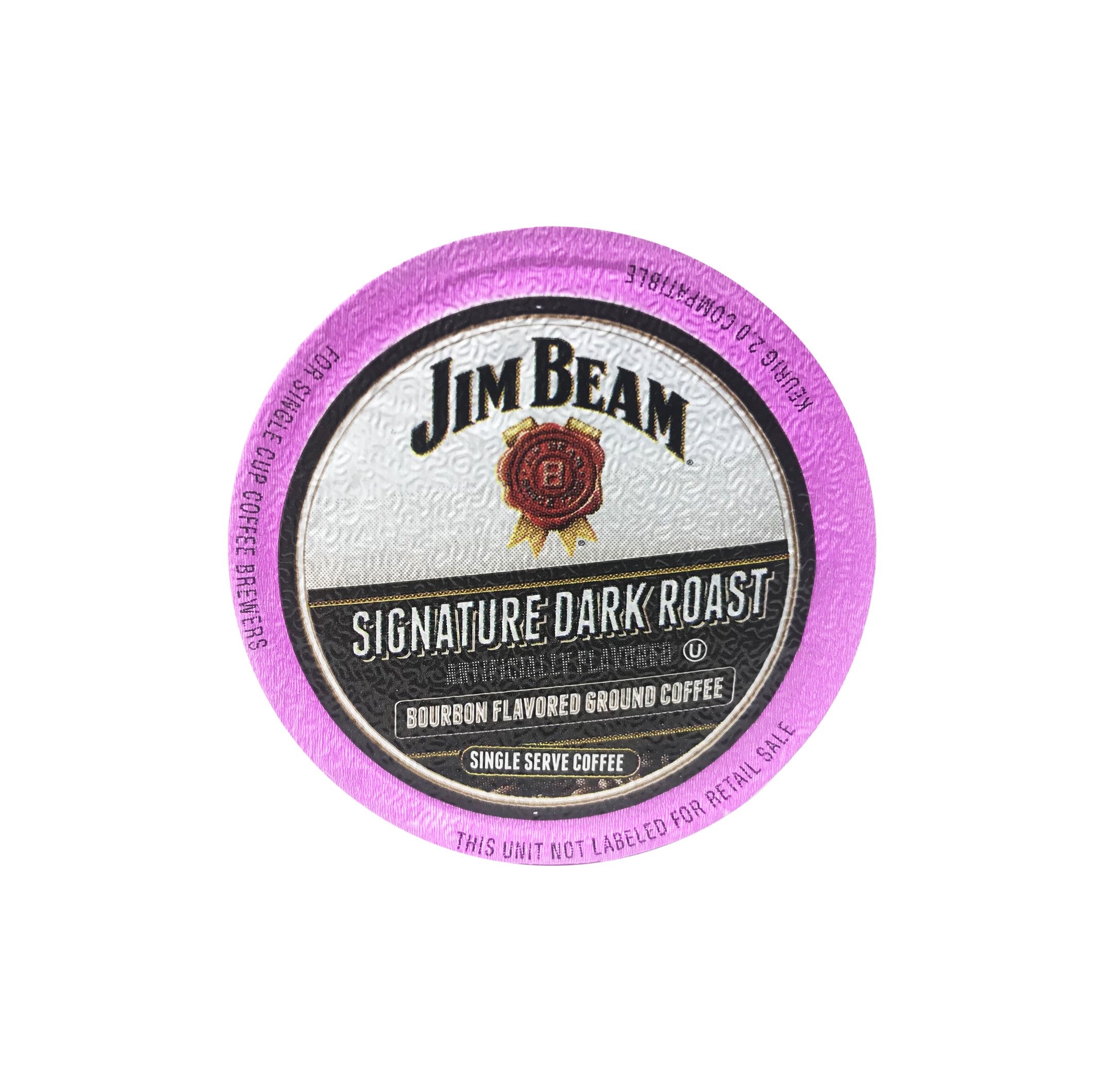 Jim Beam Signature Dark Roast Bourbon Flavored Coffee Pods - Single Serve K-Cup Compatible (200 Count) - Perfect for Home, Office & Coffee Lovers - Rich Flavor for Morning Boost or After-Dinner Treat