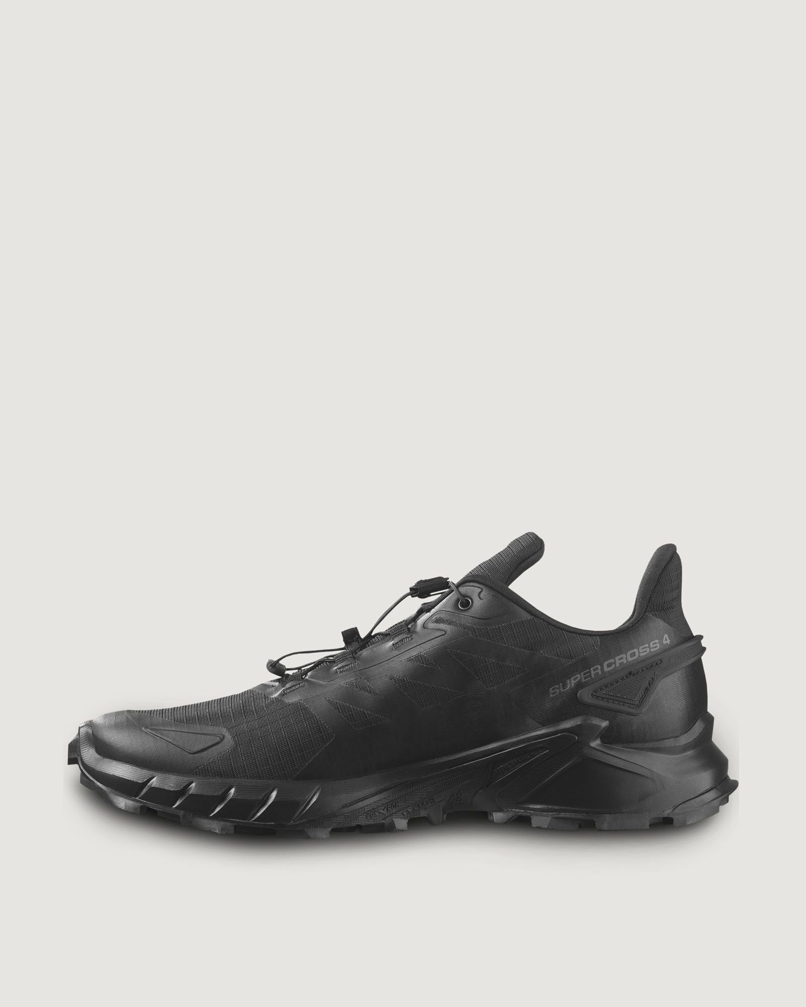 Men's Salomon SuperCross 4 Trail Running Shoes - Lightweight & Durable for Trail Running & Hiking - Black/Black/Black - Perfect for Outdoor Adventures & Mountain Trails