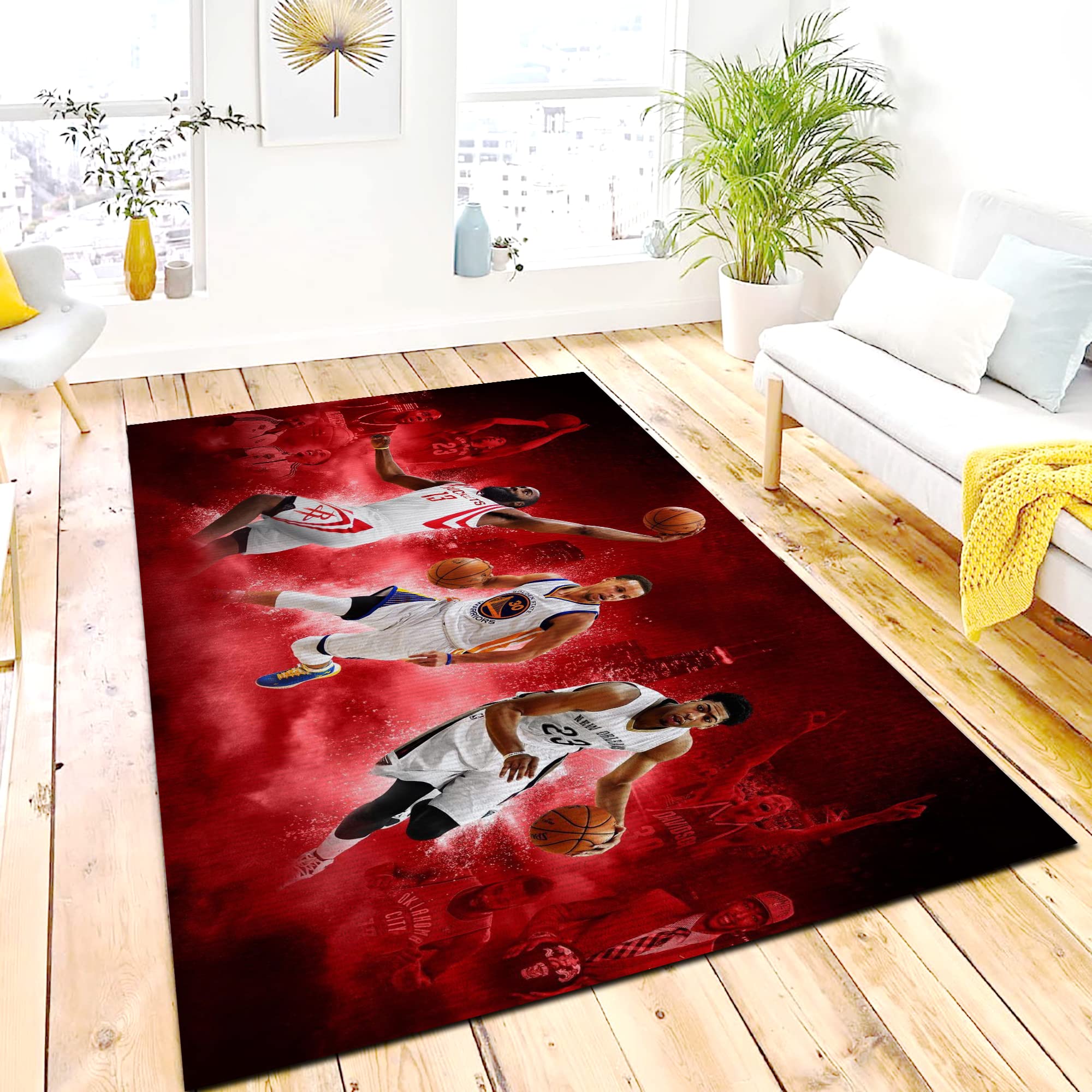 Basketball Sports Rug - Non-Slip Play Mat for Boys & Girls Bedroom, Kids Room Decor, Hypebeast Carpet - Perfect for Game Rooms, Dorm Decor, and Sports Themed Nursery (Style F132)
