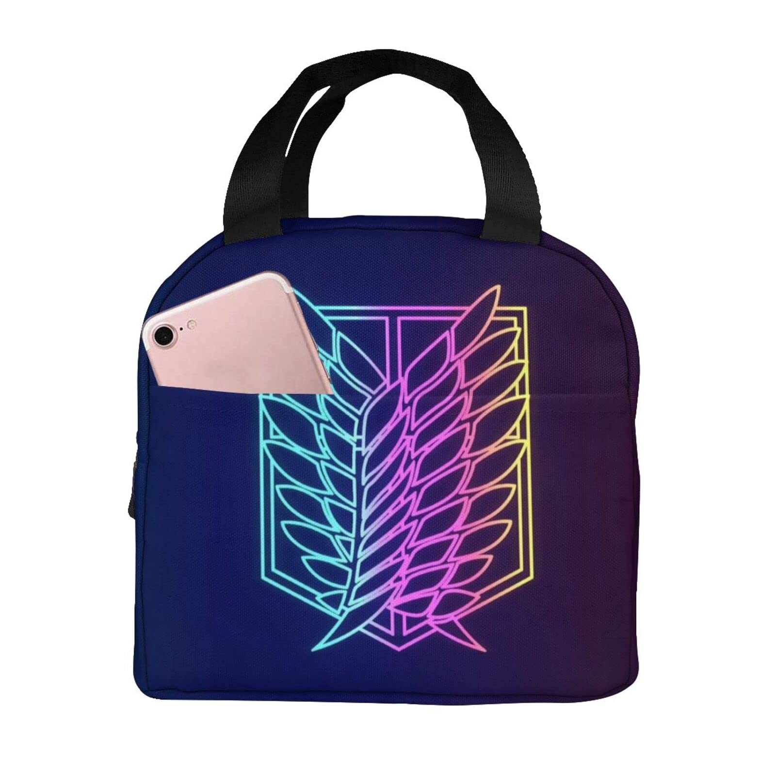 Anime Insulated Lunch Box Bag for Kids, Women & Men - Reusable Thermal Lunch Tote with Adjustable Shoulder Strap - Perfect for Office, School, Picnics & Outdoor Activities