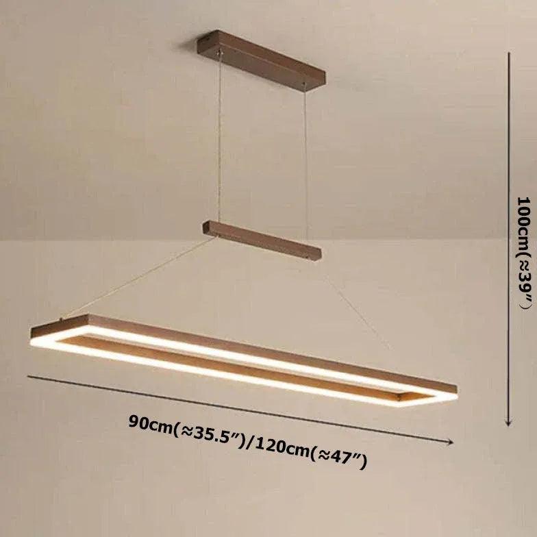 Modern Rectangular Coffee Metal LED Pendant Light - Industrial Chic Hanging Fixture for Kitchen Island, Dining Room & Office Lighting