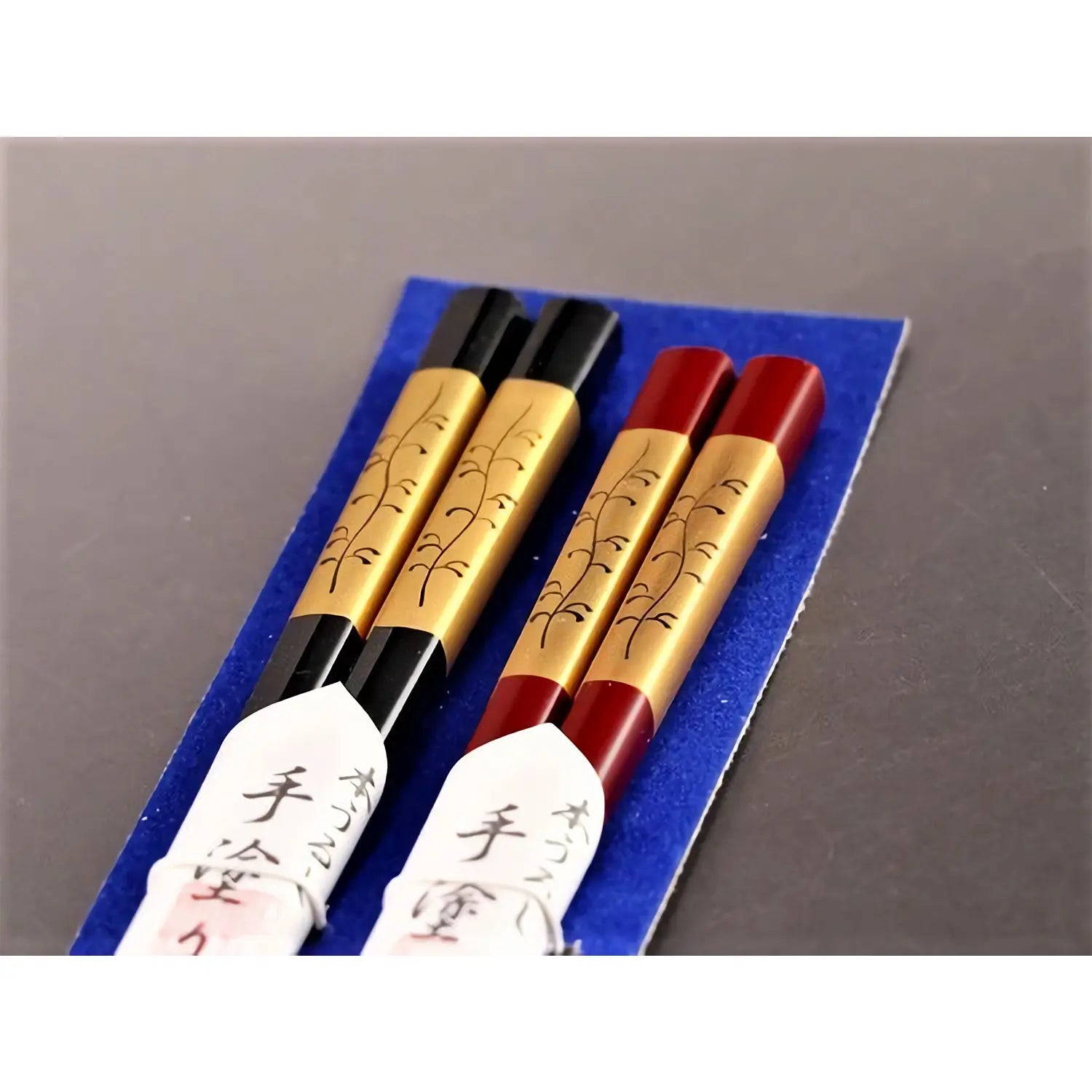 Premium Echizen Shikki Makie Wooden Couple Chopsticks - Handcrafted Japanese Lacquerware with Vine Design - Perfect for Romantic Dinners, Wedding Gifts & Asian Cuisine