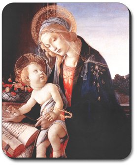 Botticelli Art Plates: Madonna Del Libro Brand Mouse Pad for Computer & Office - Perfect Gift for Art Lovers & Renaissance Enthusiasts