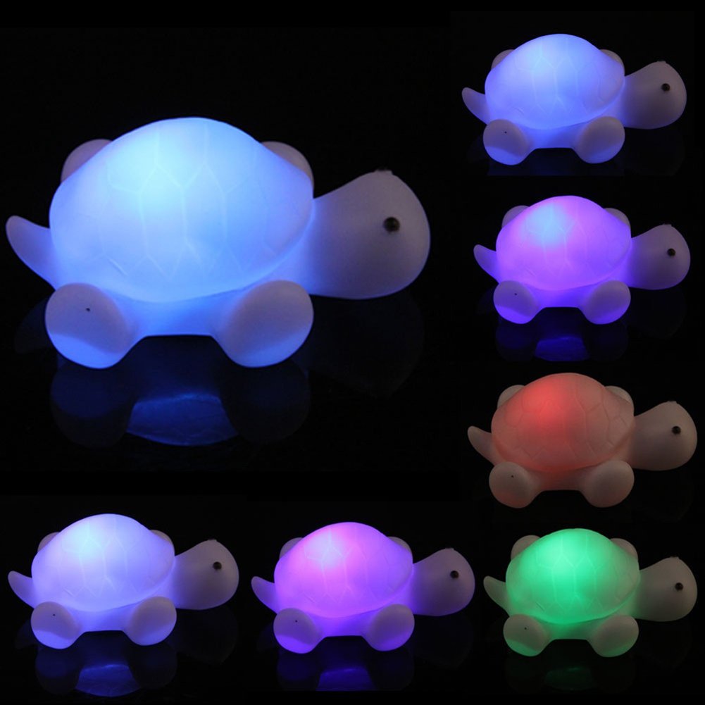 7-Color Changing Mini LED Turtle Night Light for Kids - Plug-in Baby Nursery Lamp with Adorable Dial Switch, Perfect for Bedrooms, Parties & Gifts - Soft Glow for Nighttime Comfort & Safety