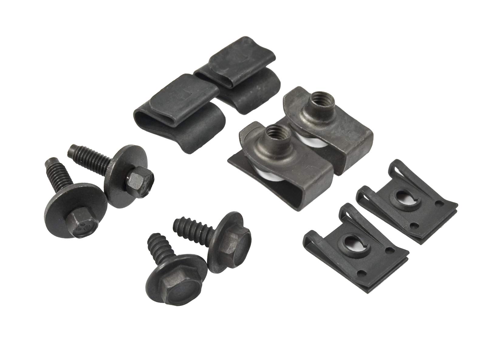 1986-1993 Ford Mustang 5.0 Fan Shroud Mounting Hardware Kit - 10pc Bolts, U-Nuts & Clips | Engine Cooling System Replacement Parts for Fox Body Mustang Restoration & Performance Upgrades