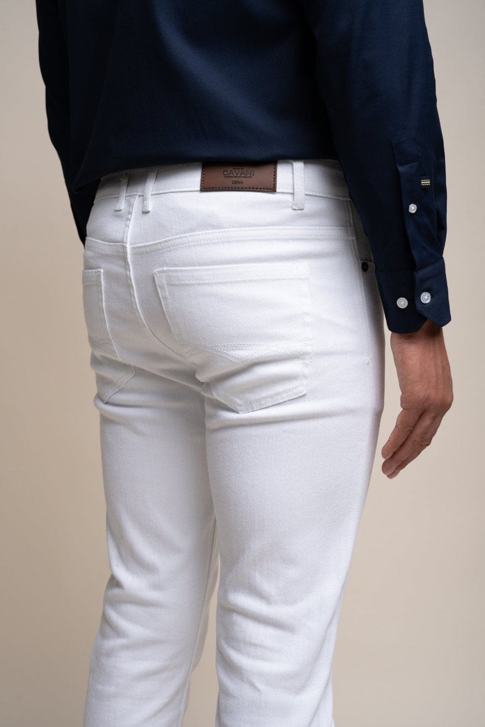 Cavani Milano Women's White Denim Jeans - High Waist Slim Fit Stretch Skinny Jeans for Casual Wear & Night Out