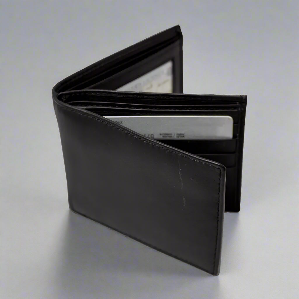JBG International Men's RFID Blocking Leather Wallet - Slim Bifold Design with Center Wing for Credit Cards & Cash - Perfect for Everyday Use, Travel & Business