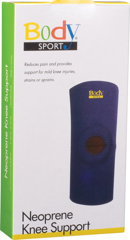 Body Sport Neoprene Knee Support Brace - Open Patella Design for Joint Pain Relief & Injury Recovery - Ideal for Running, Workouts, Sports & Arthritis Support