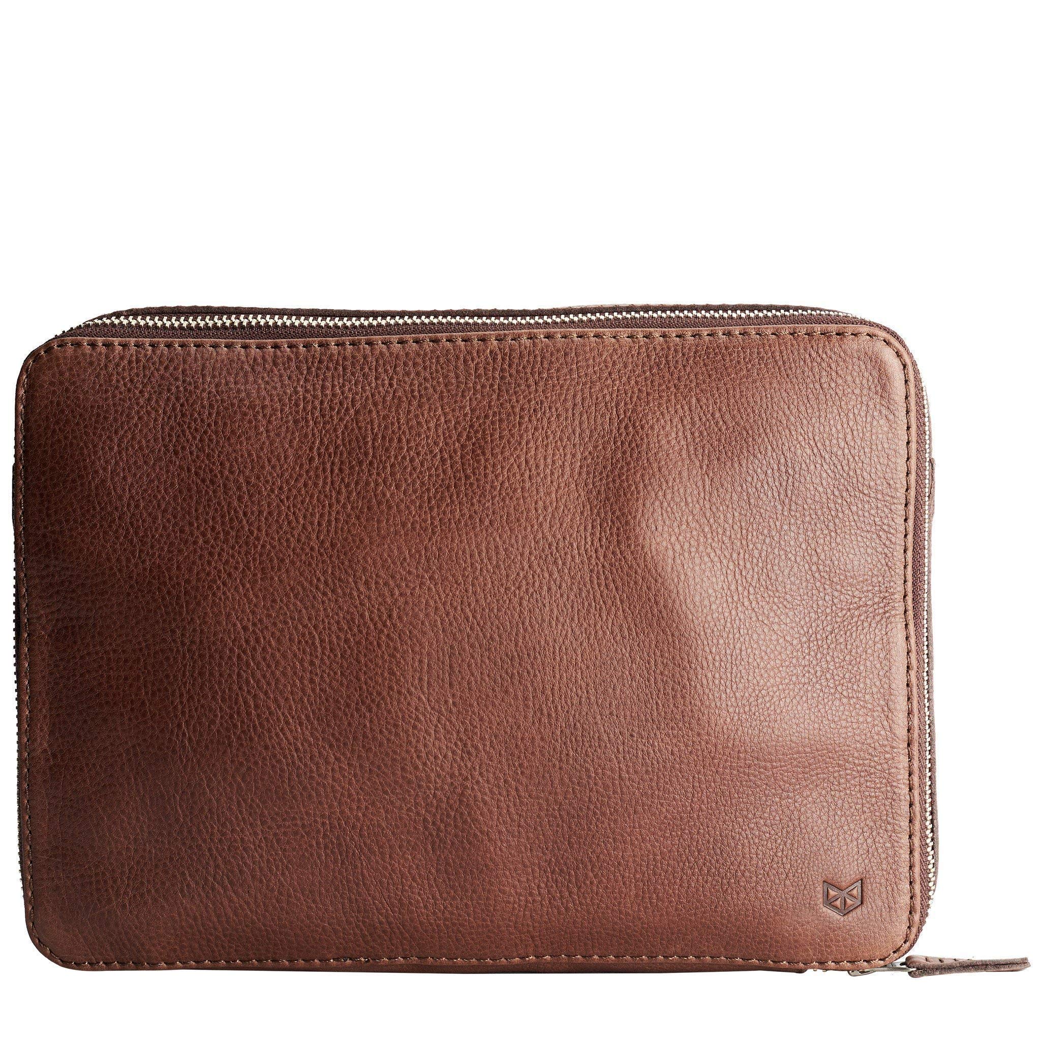 Premium Men's Travel Laptop Bag - Waterproof Brown Leather Portfolio Case for MacBook, iPad & Tech Accessories | Business & Commuter Essentials Organizer | Perfect Gift for Professionals