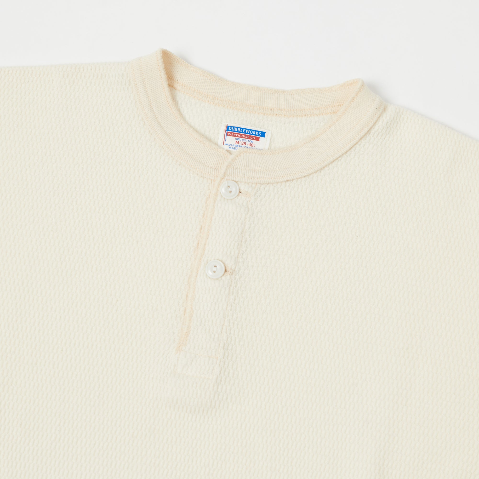 Dubbleworks Thermal Henley Shirt for Men - Soft & Warm Off White Long Sleeve Top - Perfect for Winter Layering, Outdoor Activities & Casual Wear